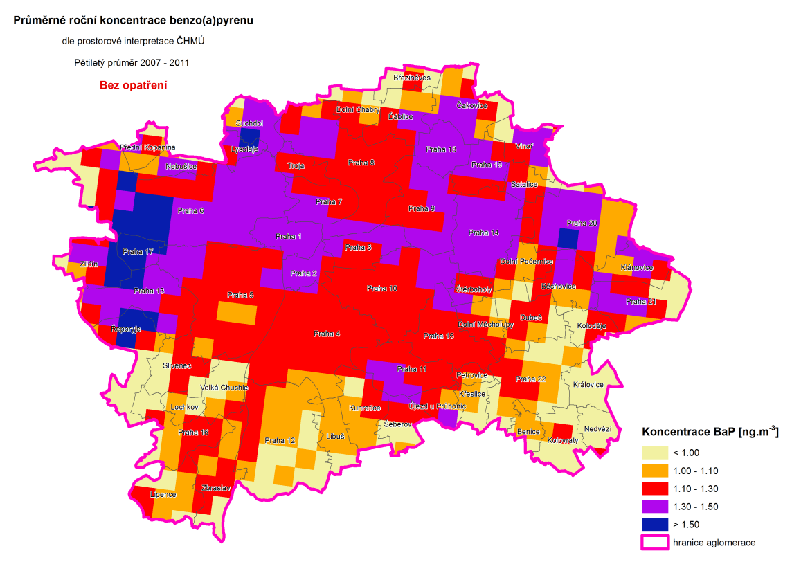 Obrázek 58: Modelové vyhodnocení dopadu nově stanovených opatření v sektoru vytápění