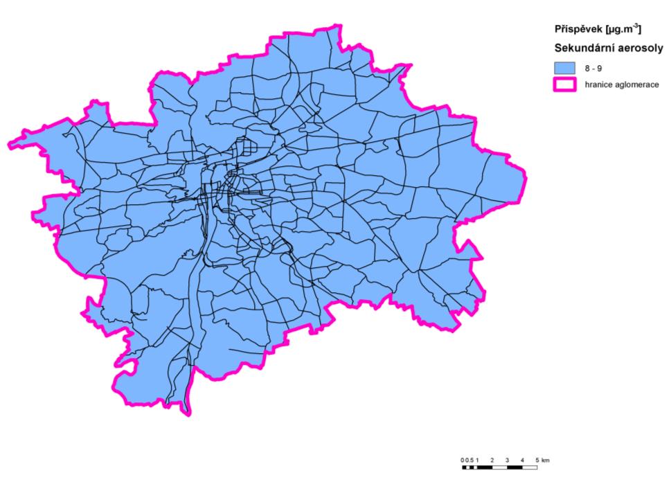 aglomerace Praha bylo překročení imisního limitu modelováním vypočteno ve 13 městských částech. Nejvyšší modelovaná hodnota ročního průměru je 54 µg.