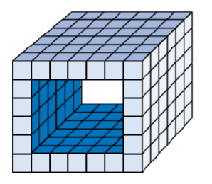 Cubix Editor 6., 7., 8. ročník 9. ÚKOL: a) Z kolika krychliček je slepeno těleso na obrázku? b) Nakresli nárys tělesa.