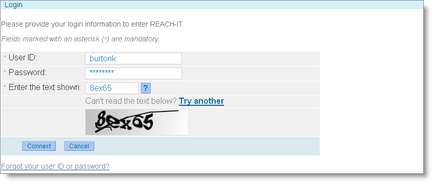 6 Příručka pro průmyslového uživatele nástroje REACH-IT Verze: 2.1 Obrázek 1: Vítejte na domovské stránce nástroje REACH-IT Otevře se přihlašovací stránka (Obrázek 2).
