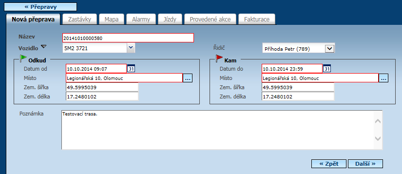 FUNKCE TRASY V APLIKACI WD FLEET V dnešním čísle se podíváme podrobně na vytváření tras ve WEBDISPEČINKU, jejich zasílání do WD Fleetu a na jejich použití řidičem.