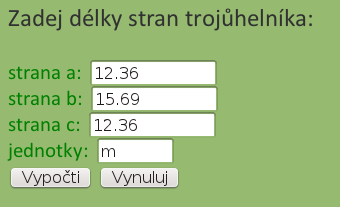 3. Formulář pro zadání hodnot a jeho kontrola: - data vstupují