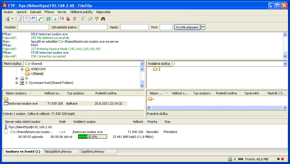 Obr. 6 11 Kontrola certifikátu uživatelem 6.1.2. Titan FTP Server Obr.