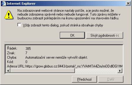 Pokud nastane problém s ukládáním faktury kvůli chybě viz Obr.