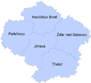 Kraj Vysočina: znak kraje vlajka kraje Kraj Vysočina (do května 2001 Jihlavský kraj, poté až do července 2011 pouze Vysočina)[2] je samosprávný kraj v České republice ležící na pomezí Čech a Moravy.