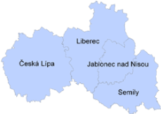 Liberecký kraj: znak kraje vlajka kraje Liberecký kraj leží na samém severu Čech. Po Praze je druhým územně nejmenším krajem Česka, jeho rozloha zabírá cca 4 % území České republiky.