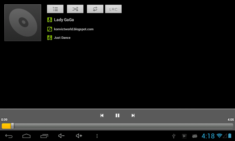 Joyplus DR-10 Pčehrávání hudby Na základní obrazovce naleznete ikonku Hudba, pod kterou se skrývá výchozí aplikace právě k přehrávání skladeb.