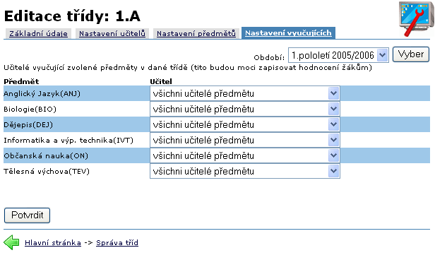 vyučující tohoto předmětu. Je proto logické, že iškola nedovolí aby třída měla předmět, který nikdo neučí a tím pádem ve kterém nidko nemůže žáka ohodnotit.