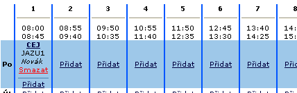 Rozvrh hodin se samozřejmě doporučuje zadávat až úplně nakonec, kdy máte vytvořenou celou strukturu školy, tj. předměty, učitele, třídy, učebny, skupiny apod.