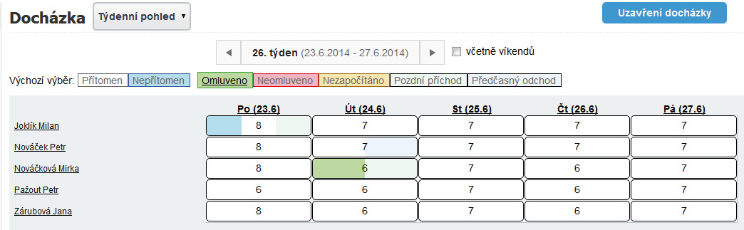 Zadávání nezapočtené absence ve výuce Co je tzv. nazapočtená absence je objasněno na str. 9. Její záznam je založen na stejném principu, jako ostatní případy. Tzv.