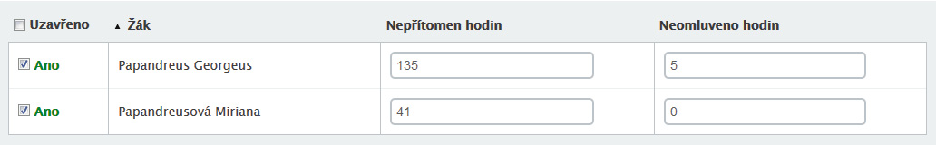 K tomu ovšem přirozeně musíte znát data absencí vašich žáků, tedy jejich docházku, kterou vedete jiným způsobem. Tato známá data absencí pak můžete doplnit do procedury uzavírání absence v Iškole. 1.