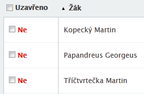 pol. 2. Modul Docházka daná třída. 3. Tabulka s docházkou. Ta v našem případě naznačuje i další zaznamenané absence, po datu 21.1. (k jakému ve skutečnosti požadujete uzavírat docházku).