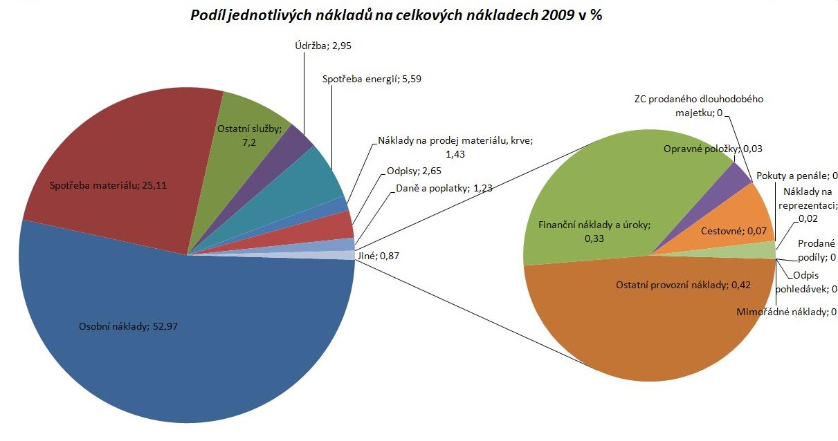 Největší podíl z celkových nákladů činí náklady osobní