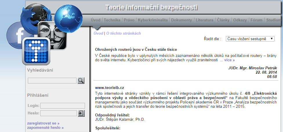 zobrazen klasický visací zámek, který je doprovázen i názvem učebního předmětu, tj. Bezpečnost informací, viz. obr. č. 3. Obr. č. 3 www.