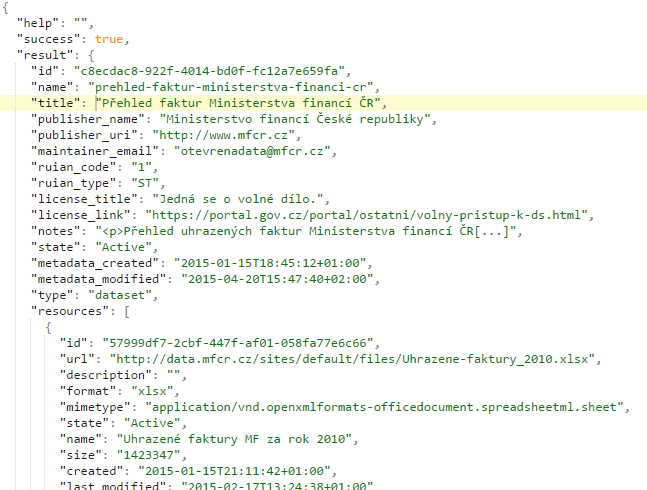 Otevřená data Ministerstva financí API katalogu Otevřená data MFČR API katalogu zajišťuje