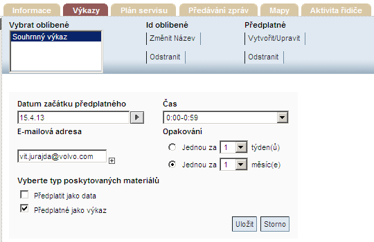 Jakmile provedete kroky výše, klikněte na záložku Výkazy, aby se zobrazil seznam všech dostupných výkazů, na pravé straně stránky uvidíte seznam oblíbených výkazů (5.) 5.