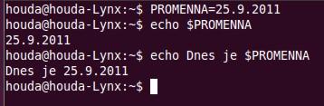 echo. Proměnnou je třeba