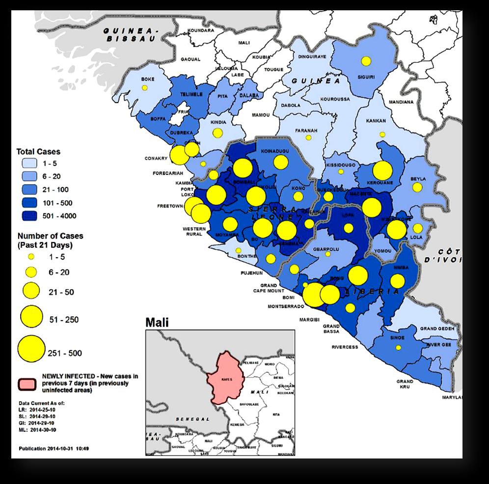 Geografická distribuce nových a