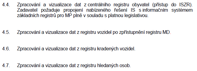 Dotaz č. 14: IS MP a integrační vazby, článcích 4.4 až 4.7., je uvedeno Dotaz zní: Může Zadavatel upřesnit, jaké jsou požadavky / jaké parametry má splňovat virtualizace dat? Odpověď zadavatele č.