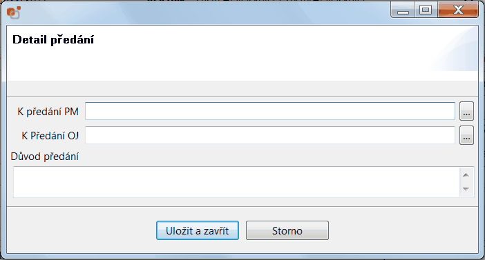 Doplnění zpracovatele a předání dokumentu 31 Stiskne se tl. Uložit a zavřít. Dokument, včetně všech komponent, se přesune do složky Předávané dokumenty.