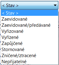 36 11 KEO4 Podatelna Evidence 11.1 Evidence dokumentů Přehled všech zaevidovaných dokumentů. Spadají mezi ně i dokumenty stornované, nepřijatelné, zničené a ztracené.