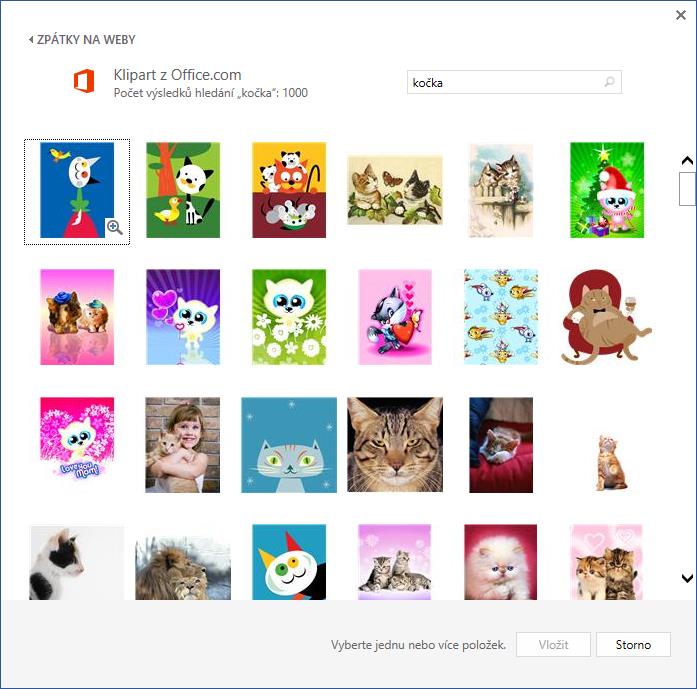 Další možností, kam můžete při hledání online obrázků zamířit, je vaše úložiště SkyDrive. Po výběru této položky tak stačí vybrat požadovaný obrázek ze svého úložiště.