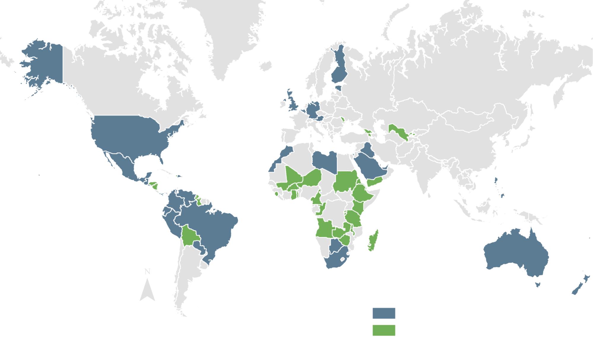 Zavedení rotavirové vakcíny v jednotlivých zemí podle WHO regionů: 69 zemí* AMRO Bolivia Brazil Cayman Islands ** Colombia Dominican Republic Ecuador El Salvador Guatemala Guyana Haiti Honduras