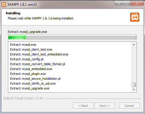 3. POSTUP INSTALACE - xampp-win32-1.8.1-vc9-installer.exe.md5 se stáhne a spustí: Obr.