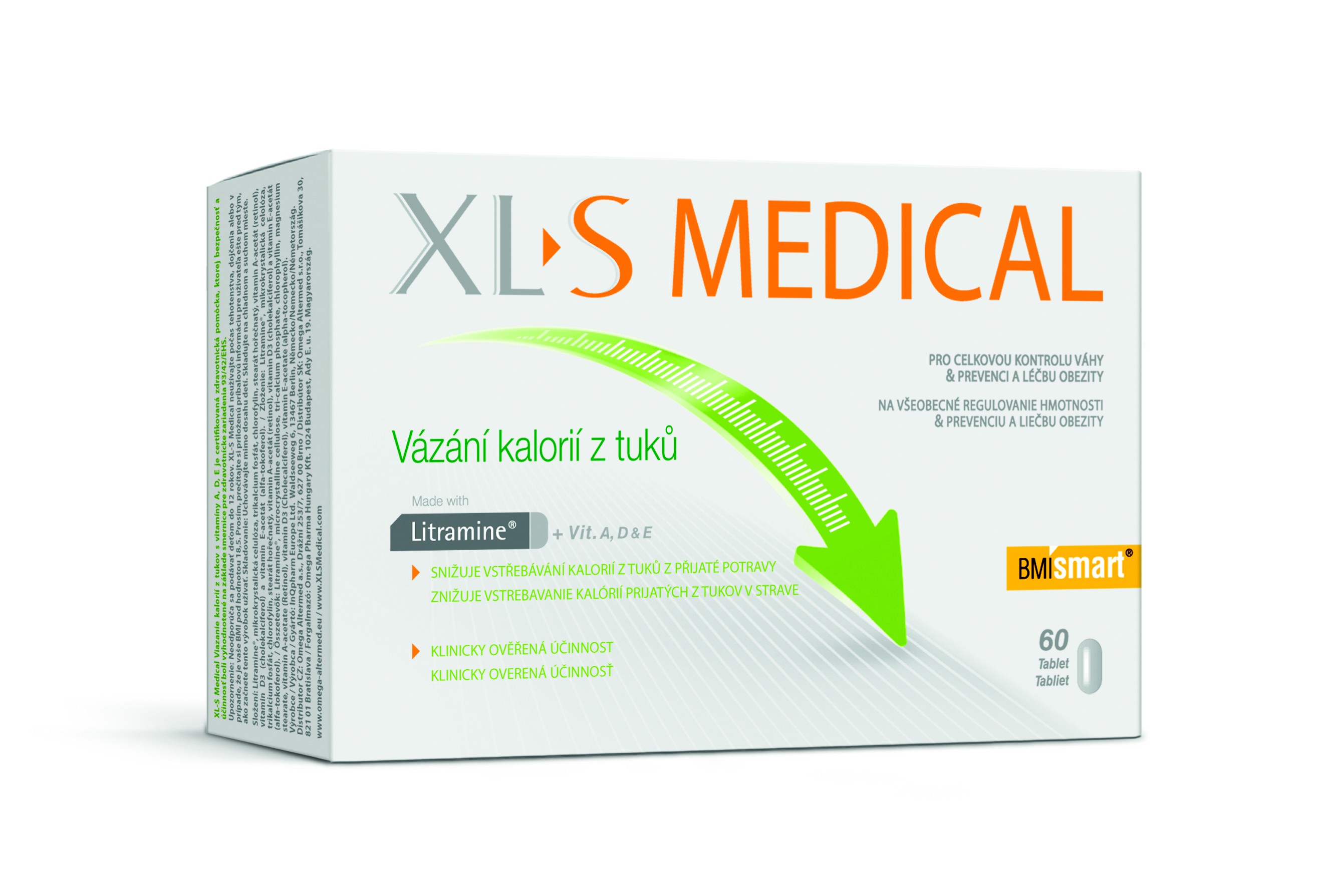 XL-S MEDICAL Vázání kalorií z tuků s vitaminy A, D, E Klinická studie: 12 týdnů,