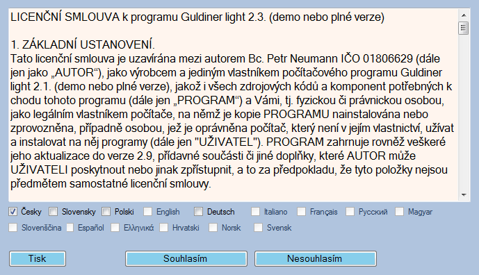 Obsah: První spuštění:...1 Hlavní dialog:...2 12) Tisk - tlačítko Tisk :...8 13) Export dat tlačítko Export :...9 14) Import dat tlačítko Import :...10 15) Zálohování dat tlačítko Zálohovat :.