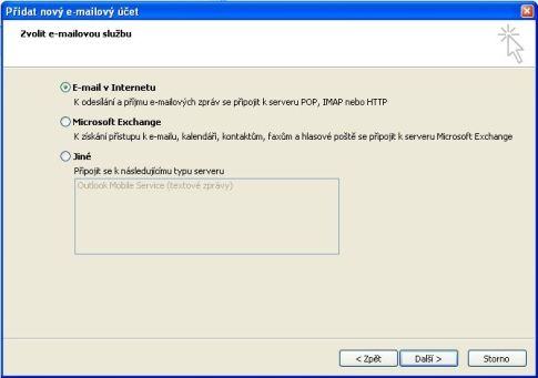 účet je nutné konfigurovat ručně, proto v okně "Automatické nastavení účtu" nevyplňujte údaje a zaškrtněte jen volbu