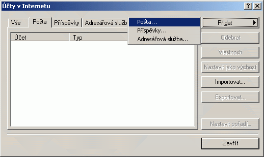 Nastavení Microsoft Outlook Express Pro nastavení programu Microsoft Outlook Express k výběru pošty, je nutné provést manuální