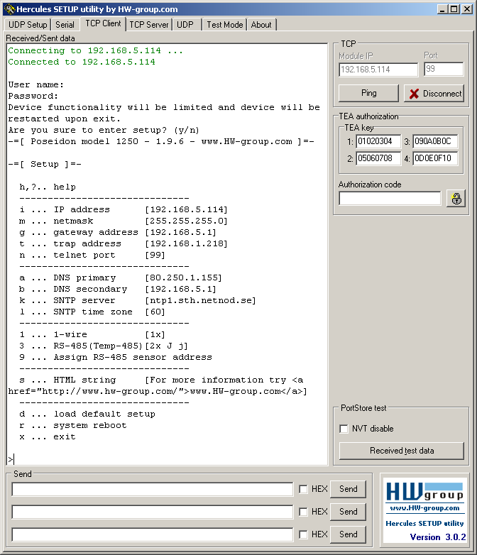 Práce s TCP setupem z programu Hercules Hercules je volně ke staţení na naší WWW adrese http://www.hw-group.com, nebo je CD.