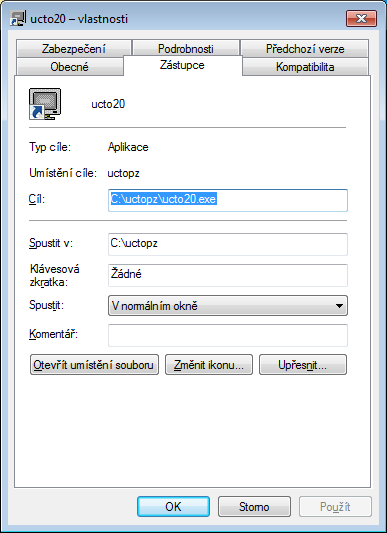 2 Nastavení programů pro Vindows Vista a Windows 7 Při spouštění programů IS ČZS a programu UCTO20 se mohou vyskytnout problémy s těmito programy.