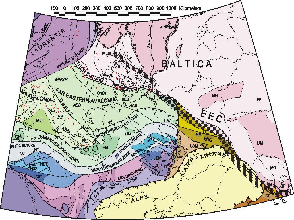 Hlavní geologické jednotky Evropy a jejich