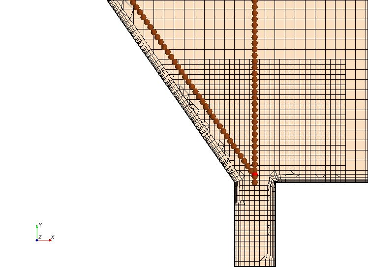 Obrázek 6: Geometrie v programu Star-CCM+pro sklon polohovatelné desky 55.