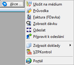 V zobrazené nabídce zvolte "Průvodka". V případě přímého tisku se Průvodka ihned vytiskne, jinak pokračujte tlačítkem [Tisk]. 3.