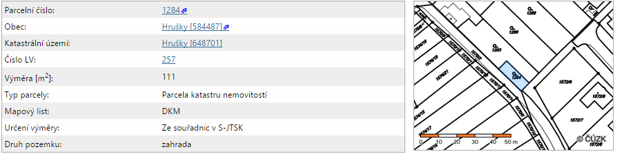 E. Přílohy I. Výpisy z katastru nemovitostí a vyobrazení v katastrální mapě II.