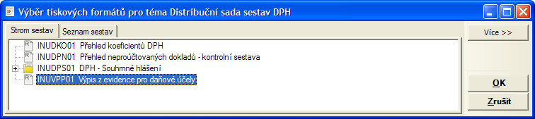 c) informativní sestavu i xml dávku je možné vygenerovat v modulu INU -