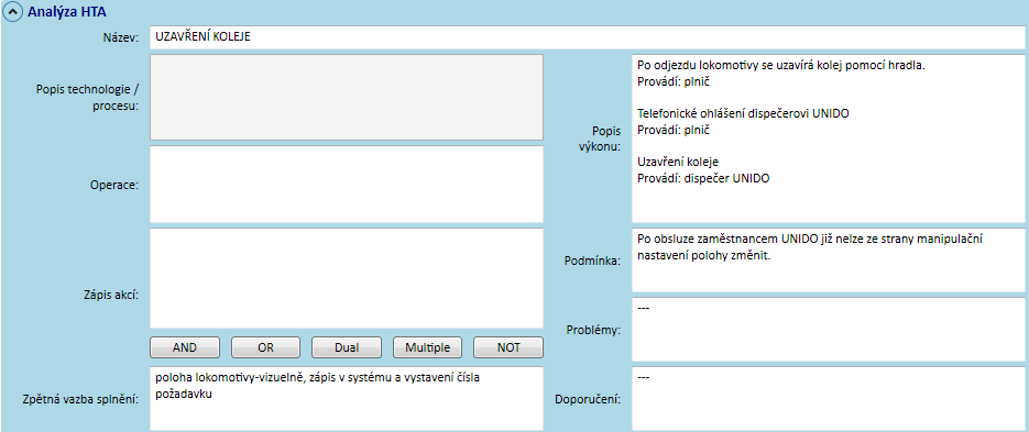3.6 Editace parametrů HTA K editaci parametrů HTA slouží sekce Vazby a Analýza HTA dialogu Vlastnosti položky diagramu : - Vazby slouží k nastavení vazby na nadřízené a následující položky: o Pomocí