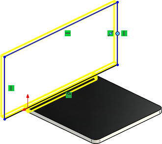 Plechové díly Chcete-li vytvořit lem z hrany delší než vlastní hrana, postupujte takto: 1. Otevřete soubor instalační_adresář\samples\whatsnew\sheetmetal\ bracket.sldprt. 2.