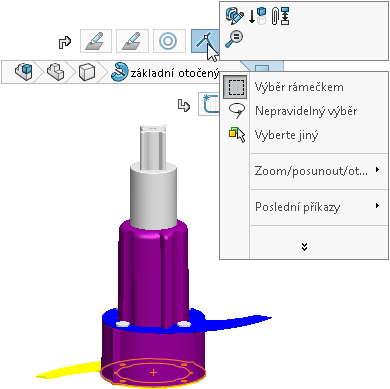 Uživatelské rozhraní Postup pro odstranění drobečkové navigace: Klikněte v otevřené oblasti grafické plochy nebo stiskněte klávesu Esc.