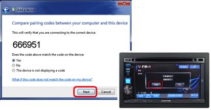 Potvrďte, že kódy na obou zařízení jsou stejné 5. Vyberte ZAVŘÍT v Přidat zařízení" okně. 6.