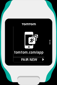 5. V telefonu spusťte aplikaci TomTom MySports a poklepáním proveďte připojení. 6. Až se objeví název vašich hodinek, poklepejte na něj. 7.
