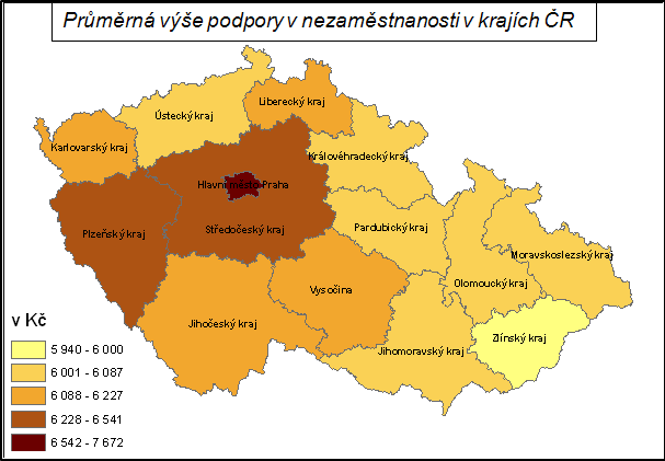 Prostředky vyplacené formou podpory v nezaměstnanosti se podílely na celkových sociálních příjmech domácností 2,1 %. V lednu prosinci 2013 na ně bylo vyčerpáno 9,7 mld.