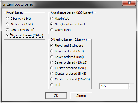 UTB ve Zlíně, Fakulta aplikované informatiky, 2012 60 V menu Obrázek se vyskytuje funkce horizontálního a vertikálního zrcadlení, inverze barev (nelze provést pro obrázky s barevným prostorem Gray