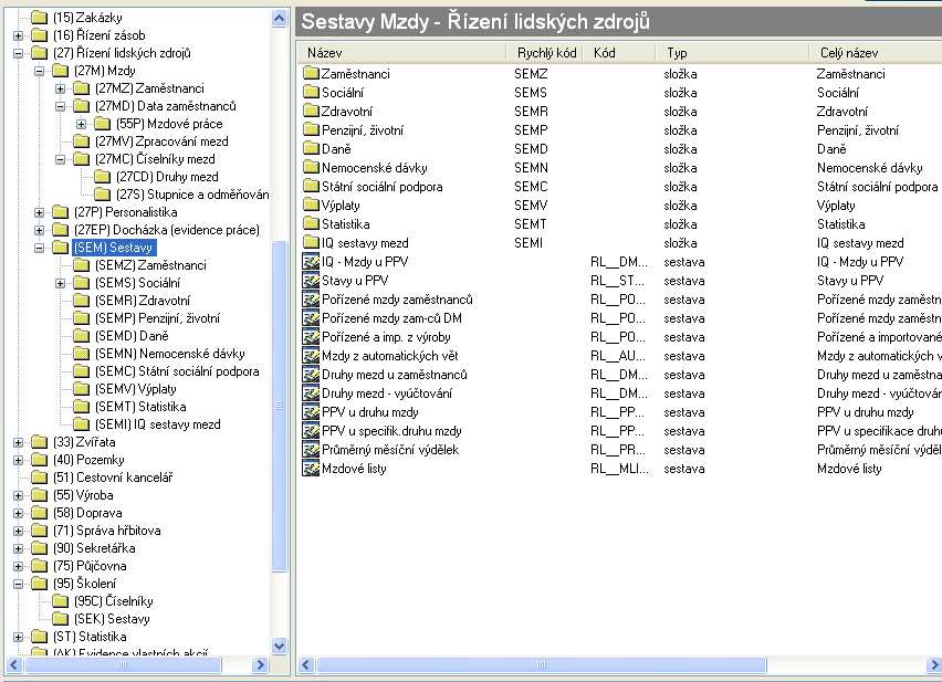 8 Modul RLZ - parametry a sestavy Sestavy Spuštění sestav pevné sestavy,