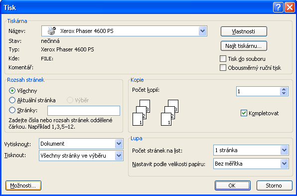 Tisk v systému Windows Postup tisku Dokumenty lze tisknout z počítače pomocí dodaných ovladačů tiskárny. Ovladač tiskárny musí být nainstalován ve všech počítačích, které přístroj využívají k tisku.