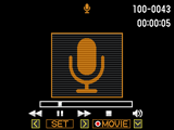 . Přehrávání audiozáznamu 1. V režimu PLAY zobrazte stisknutím tlačítka [SET] směrem k [4] nebo [6] soubor hlasového záznamu, který chcete přehrát.