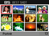 Používání scénických režimů BEST SHOT BEST SHOT vám nabízí kolekci ukázkových scén, které představují řadu různých podmínek fotografování.